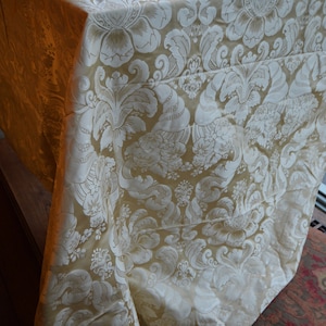 Unused cream silk damask