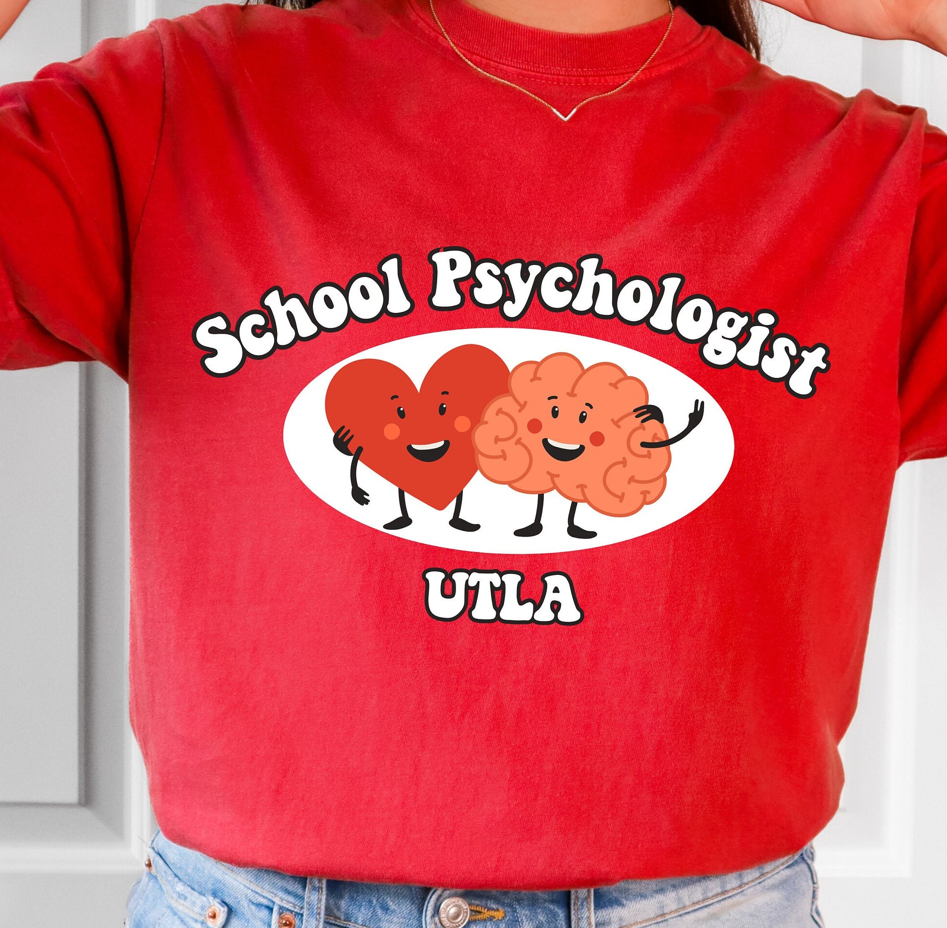 Comfort Colors UTLA School Psychologist Heart/ Brain Shirt - Etsy