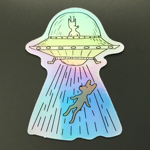Adesivo in vinile IMPERMEABILE OLOGRAFICO: "UFO"