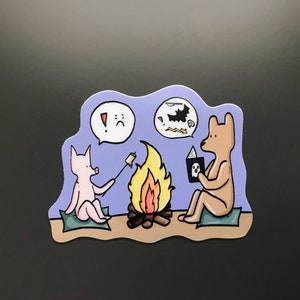 Pegatina de VINILO IMPERMEABLE DE HALLOWEEN: "Hoguera"