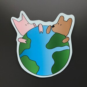WATERPROOF VINYL sticker: "Wereld"
