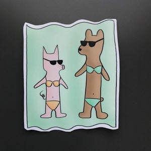 WATERDICHTE VINYL sticker: "Zonnebaden"