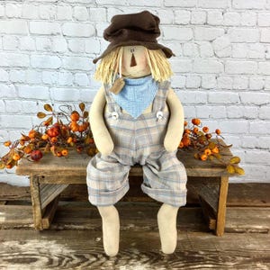Honey and Me, Scarecrow Doll, Fall Home Decor, Autumn Decorations, Sitting Scarecrow, Farmhouse Fall Decor, Harrison the Scarecrow