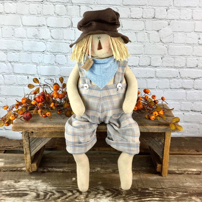 Honey and Me, Scarecrow Doll, Fall Home Decor, Autumn Decorations, Sitting Scarecrow, Farmhouse Fall Decor, Harrison the Scarecrow
