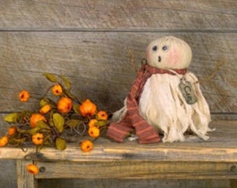 OUT OF STOCK, Primitive Ghost, Soft Sculpture Doll, Halloween Ghost Decor, Primitive Halloween, Carl Salvage Ghost