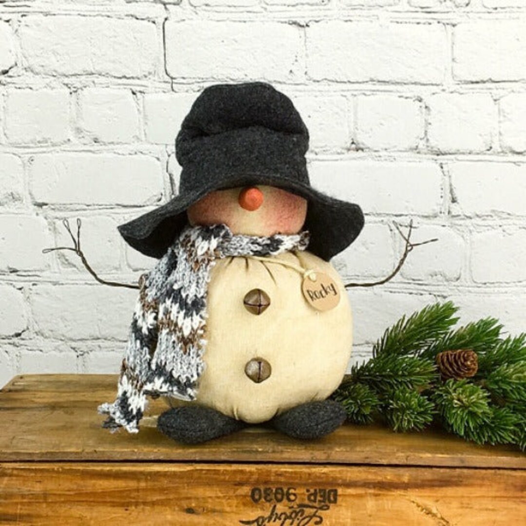 Honey and Me, Snowman Doll, Soft Sculpture Doll, Top Hat Snowman ...