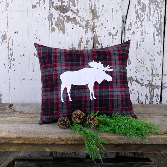 Honey and Me, Moose Pillow, Christmas Pillow, Woodsy Decor, Christmas Cabin  Decor, Country Christmas Decor, Moose Décor