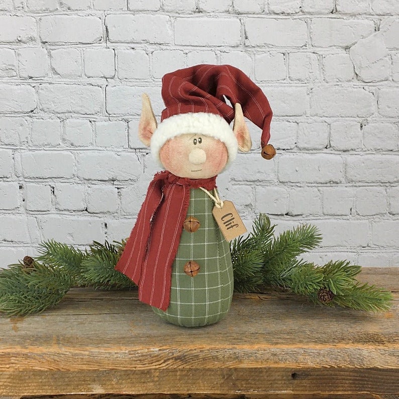 Honey and Me, Christmas Elf Doll, Soft Sculpture Doll, Whimsical