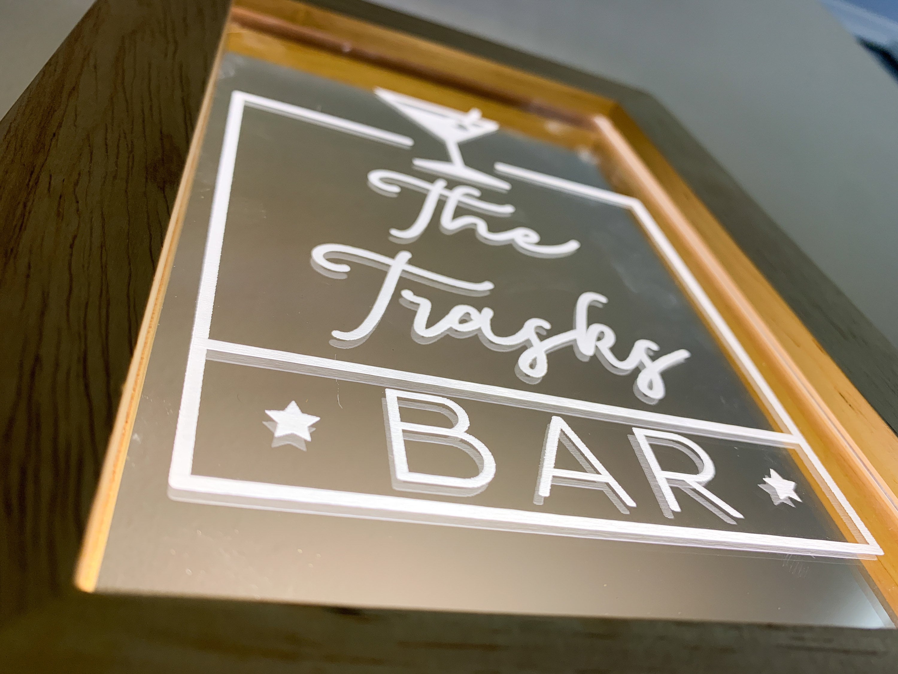 Personalised Cocktail Light up Bar Frame with your family name Etsy