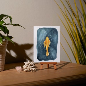 Carte postale A6 gouache poisson