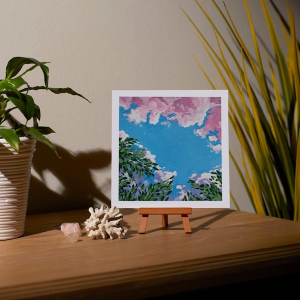 Square Art Print - cotton candy clouds