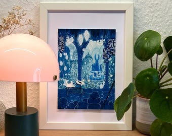 Fine Art Print - Hollow Knight City Of Tears | Fine Art Paper | Landscape forest scene painting | A5 | A4