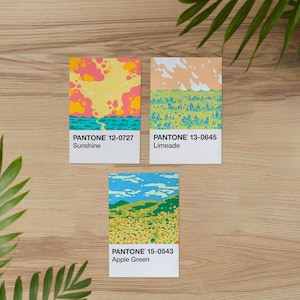 Carte postale Pantone peinte A6 - Champs