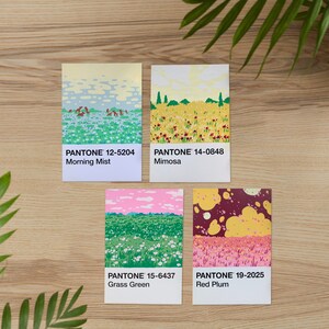 Carte postale Pantone peinte A6 - Champs