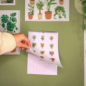 CALENDRIER 2024 format A4 FLEURS de l'année Impression dart de peinture de fleurs illustrée calendrier floral calendrier mural relié à spirale image 1
