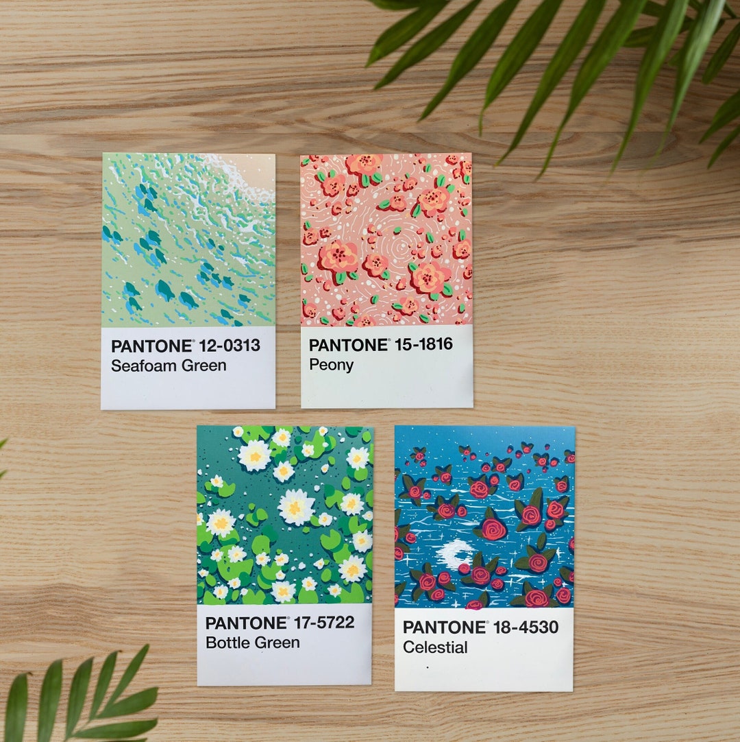 Painted Pantone Postcard A6 - Waters - Etsy