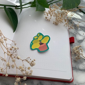 Matte vinylpilea stickers | Set gestanste, waterdichte stickers | kamerplanten sticker | plannen stickers