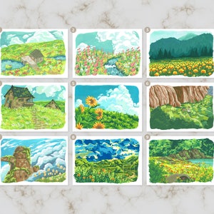 ORIGINAL Ghibli Gouache Paintings | A5 horizontal | Gouache Artwork Ghibli Inspired | Ghibli illustration