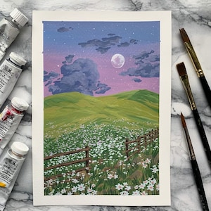 Gouache Painting A5 - MEADOW (Original)