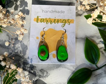 Handmade Avocado Earrings | Cute Avocado | Handmade Jewelry | Food Accessory | Fruit Earrings | polymer clay | green
