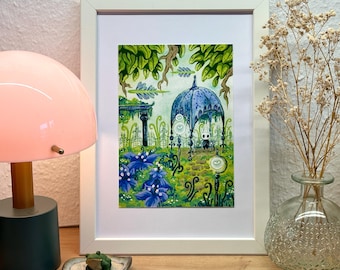 Fine Art Print - Hollow Knight Queen's Gardens | Fine Art Paper | Landscape forest scene painting | A5