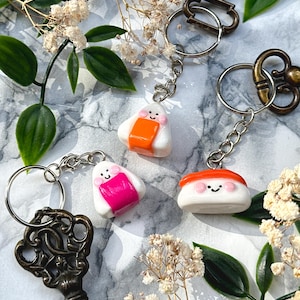 Cute Sushi Charm | Handmade key chains | Onigiri | Nigiri | Sushi Accessory | Japanese Food Design | Polymer Clay | sushi lover