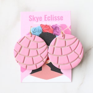 Concha Earrings: Stainless Steel Pan Dulce Dangle Earrings