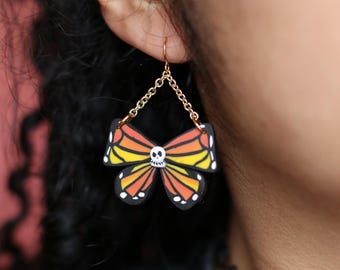 Brincos Calavera Borboleta Monarca – Inspirado no Día de Muertos