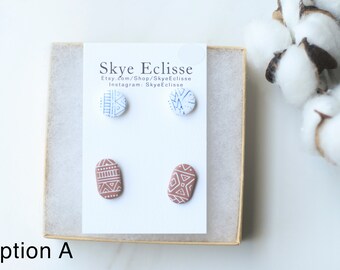 Minimalist Stud Earrings for Women, Stud Pack, Handmade Earrings, Tribal Earrings, Boho Studs, Minimalist Earrings, Chunky Studs for her