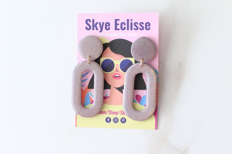 Holographic Earrings, Sparkle Earrings, Glitter Earrings, Statement Earrings, Polymer Clay Earrings, Rave Earrings, Cloud Earrings, Studs image 2