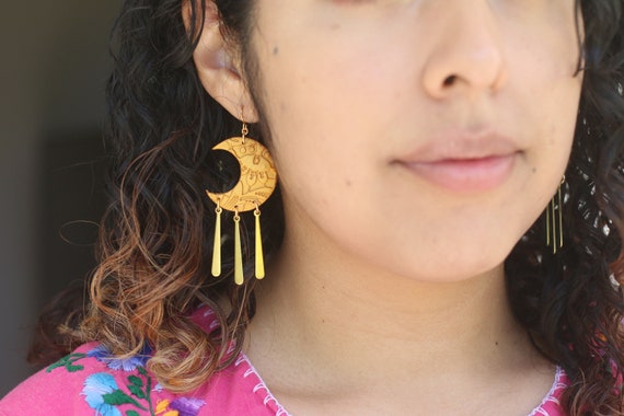 Boho Moon Earrings for Women Gold Moon Earrings Crescent Moon