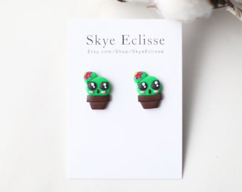 Cactus Plant Earrings, Mexican Earrings for Women, Succulent Earrings, Mini Cactus Earrings, Flower Earrings Stud, Cactus Jewelry for her