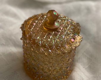 Vintage Fenton Daisy and Button Amethyst Perfume Bottle