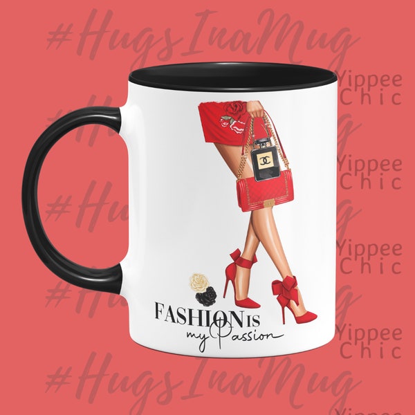 Fashion is my Passion Coffee Mug | Fashionista Mug | Fashion Lovers Mug | Glam Coffee Mug | Designer Lovers Mug | Chic Mug