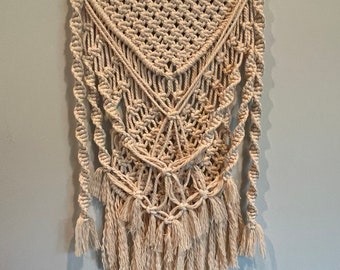 Small/Medium Macrame Wall Hanging, Hostess Gift, Nursery Decor, Boho Natural Cotton