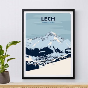 Lech Ski Restort, Austria Ski Print, Vorarlberg