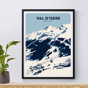 Val D'Isere Ski Resort Poster, Giclée Fine Art Print, Espace Killy, Ski Poster, Französische Alpen, Snowboarden, Skifahren, Ski geschenk, Berge