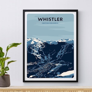 Whistler Print, Blackcomb Poster, British Columbia, Canada, Ski Poster, Snowboarden, Skiën, Ski Cadeau, Bergen