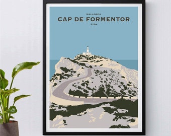 Cap De Formentor, Cycling Print, Cyclist Gift, Mallorca