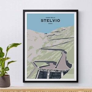 Passo Dello Stelvio, Cycling Print, Cyclist Gift
