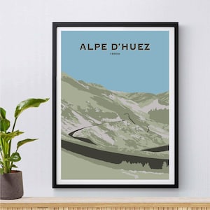 Alpe D&#39;Huez, Tour De France, Cycling Print, Cyclist Gift