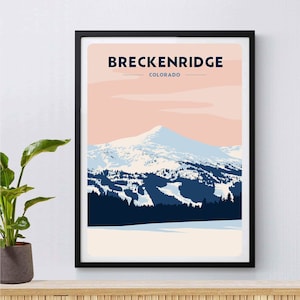 Breckenridge, Ski Resort Print, États-Unis, Affiche de ski, Snowboard, Ski, Cadeau de ski, Montagnes
