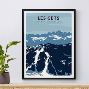 Les Gets, Avoriaz Ski Resort Poster, Giclée Fine Art Print, Portes du Soleil, Ski Poster, Alpes franceses, Snowboard, Esquí, Regalo de esquí