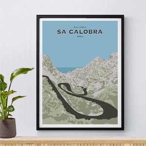 Sa Calobra, Cycling Print, Cyclist Gift, Mallorca
