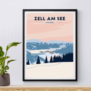 Zell Am See Ski Resort, Giclée Fine Art Print, Ski Poster, Österreichisches Skifahren, Snowboarden, Skifahren, Ski Geschenk, Berge