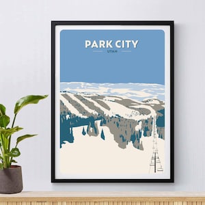 Park City Mountain Resort Print, Park City Poster, Utah, États-Unis, Affiche de ski, Snowboard, Ski, Cadeau de ski, Montagnes