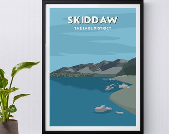 Skiddaw Print, Lake District Print, Cumbria, Posters and Prints, Travel Poster, Giclée Fine Art Print