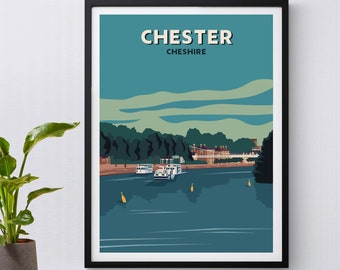 Chester Print, Chester Poster, England Travel Poster