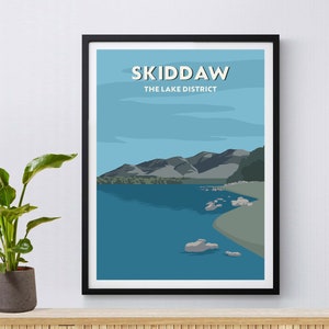 Skiddaw Print, Lake District Print, Cumbria, Carteles y grabados, Travel Poster, Giclée Fine Art Print