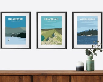 Set of 3 Lake District Prints, Choose Any 3 Of Our Lake District Prints, The Lakes Art